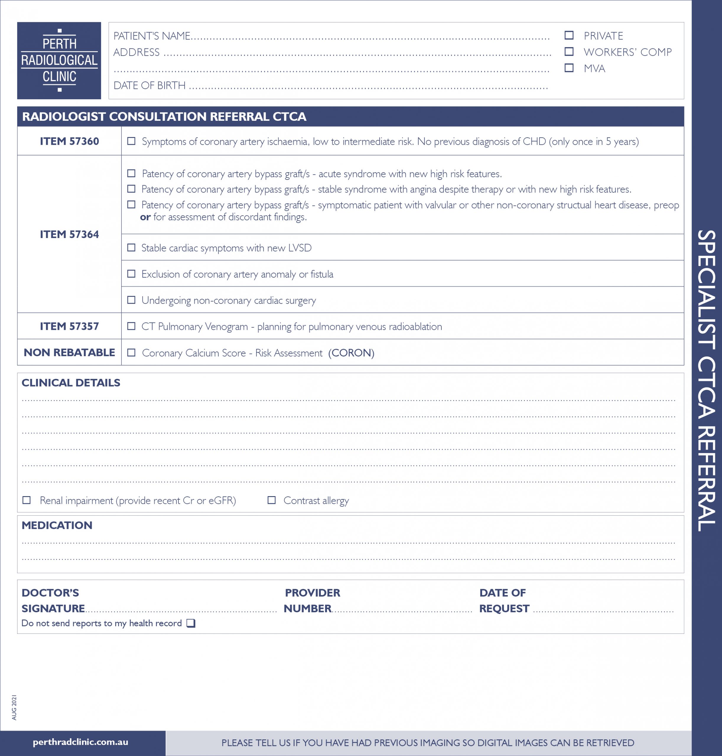 Order Referral Pads/Paper - Perth Radiological Clinic